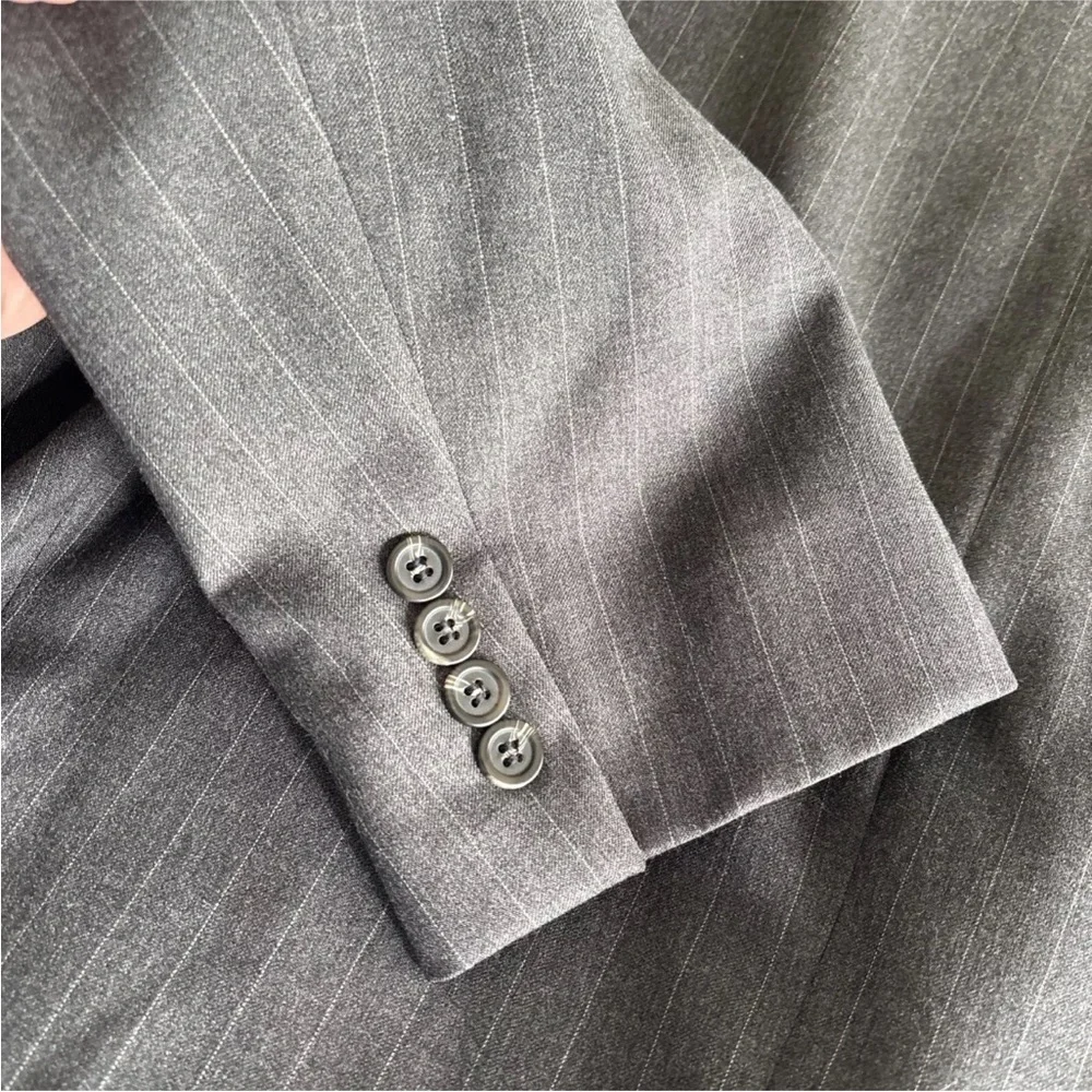 Lauren Ralph Lauren Men's 2 Button Wool Blazer Size 44L Gray Striped